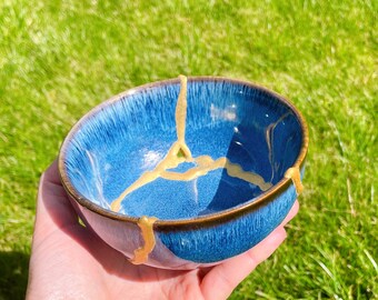 Kintsugi Bowl, Navy Blue Large Bowl (142)