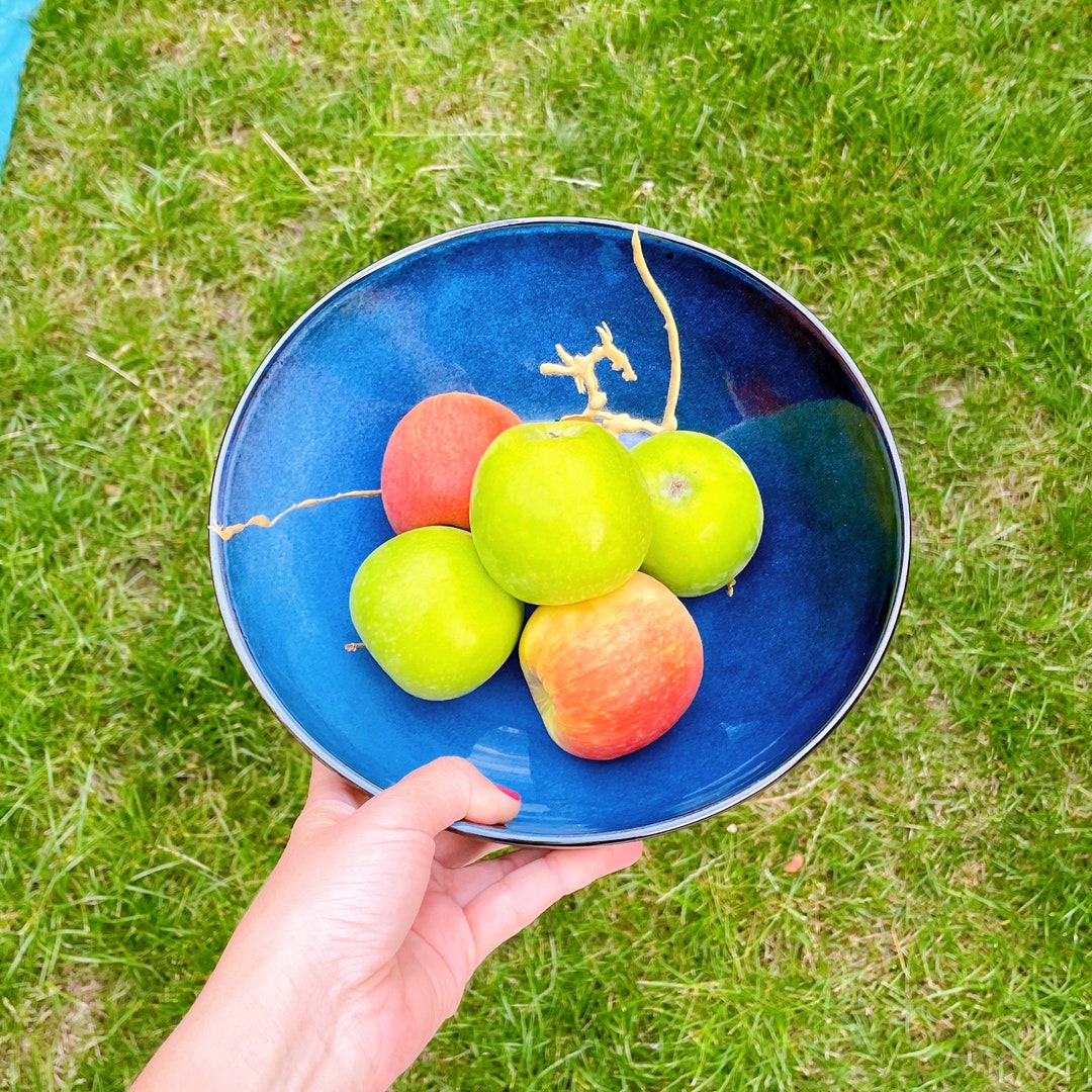 Kintsugi Extra Large Bowl, Navy Blue Ceramic Bowl, Fruit Bowl138 Etsy