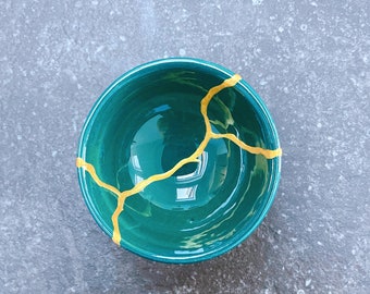 Green Mini Kintsugi Inspired Bowl (150)