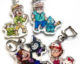 Gravity Falls x Sanrio Holographic Acrylic Keychains