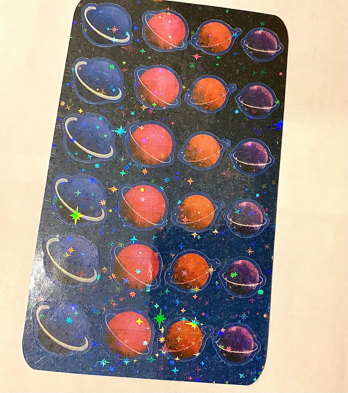 Holographic Planets 3x5 Sticker Sheet - Etsy
