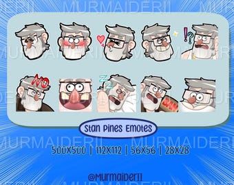 Stan Pines Emotes For Twitch, Discord, Youtube