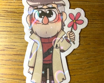 Pathetic Sad Ford With Flower Holographic Sticker