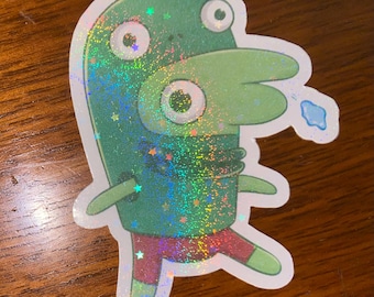 Glep Mr. Frog Smiling Friends Holographic Sticker