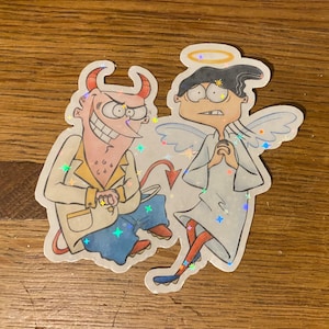 Angel Edd and Devil Eddy Holographic Sticker