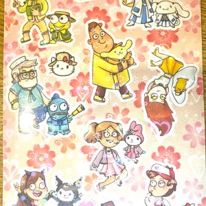 Arkusz naklejek holograficznych Gravity Falls X Sanrio