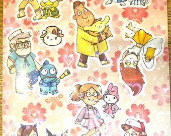Gravity Falls X Sanrio Holographic Sticker Sheet