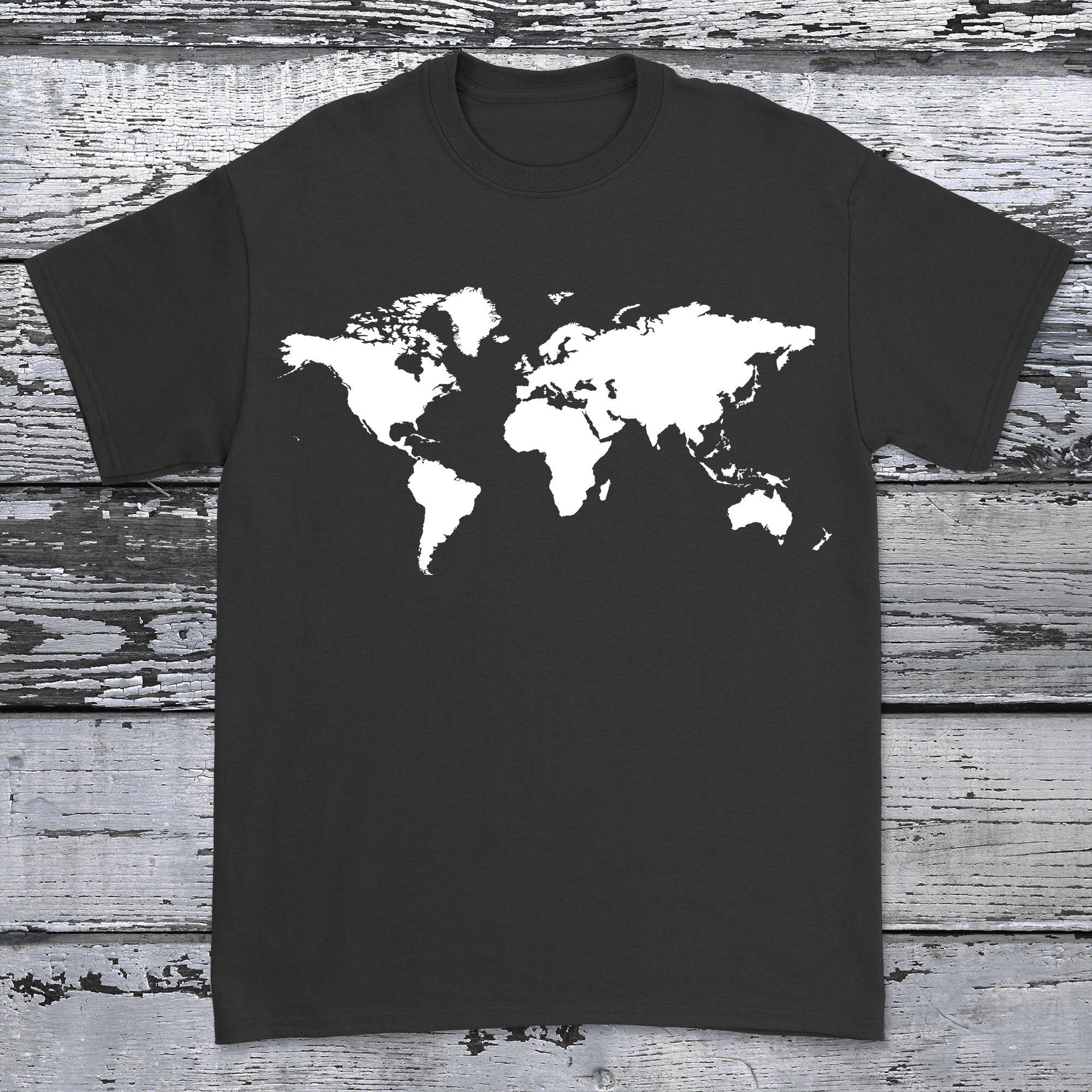 World map tshirt travel shirt adventure tee map tshirt Etsy