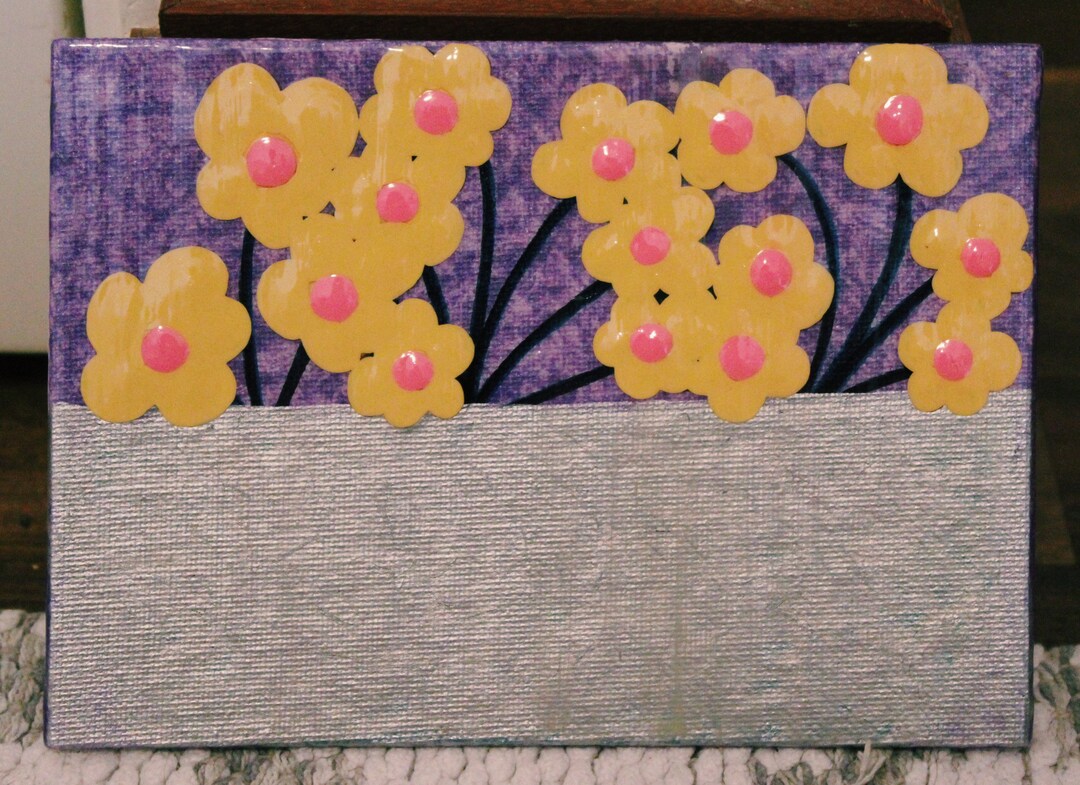 Buttercup Blossom Patch Arte acrílico pintado a mano - Etsy España