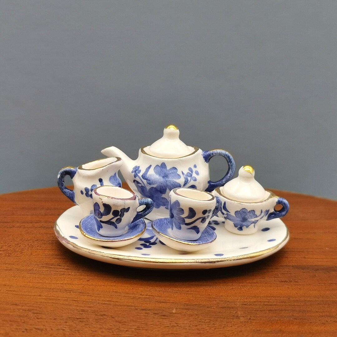 112 Miniature Tea Sets, Dollhouse Tea Set, Mini Tea Pot, Gift