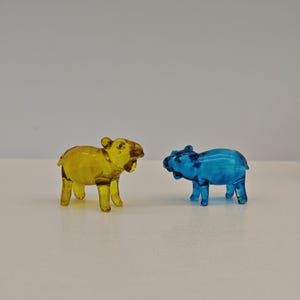 Blown Glass Hippo-Glass Hippo Miniature-Glass Hippo Collection-Small gifts for hippo lovers