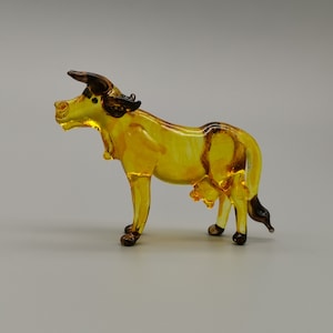 Cow Figurines, Blown Glass Cow, Birthday Gift