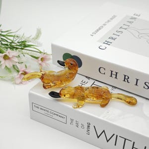Blown Glass Platypus Figurines - Set of 2 - Miniature Glass Art