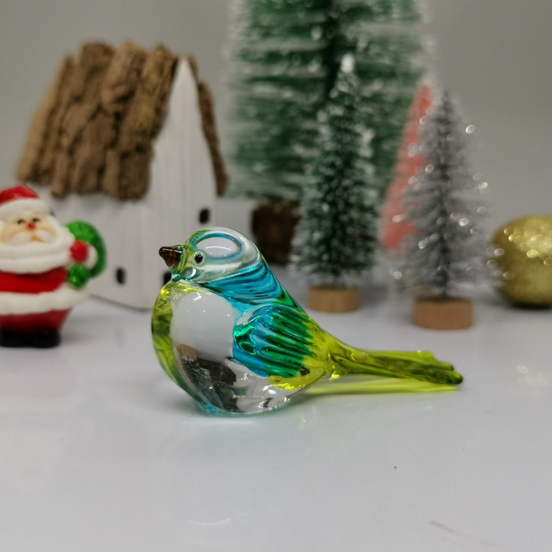Glass Bird Figurine Blown Glass Bird Home Decoration Etsy
