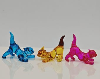 Glazen kattenbeeldje: miniatuursculptuur