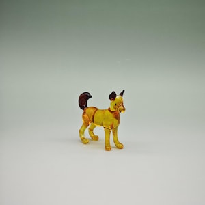 Hand Blown Glass Dog Figurine: Miniature Animal Statue