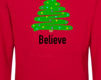 BELIEVE CHRISTMAS HOODIE - Ideal Christmas Birthday Present