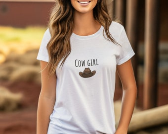 Cow Girl - unisex- Printed T-shirt - Birthday Day Gift - TShirt Present
