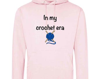 In my crochet era pink hoodie