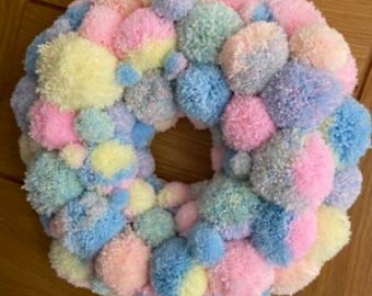 Pretty in Pastel Pom Pom Wreath