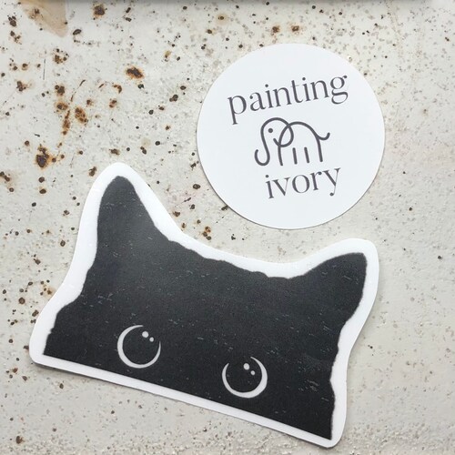 Celestial Cat Sticker for Water Bottle Cat Bumper Sticker Etsy