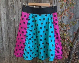 Size 2X- Polka Dot Skirt, Plus Size, Taffeta