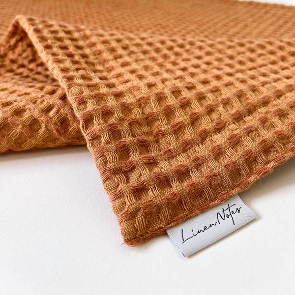 Linen Waffle Bath Mat, Double Layer Linen Shower Mat, Toilet Mat, Linen Bathroom Mat