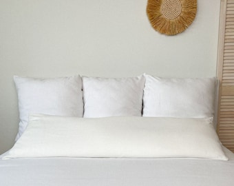 Leinen Kissenbezug in Off White, Langer Kissenbezug, Körperkissenbezug