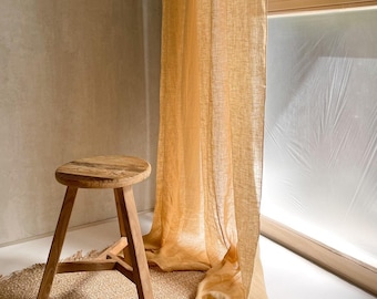 Cortina de lino lavado acogedor, panel de lino liviano, cortinas de lino europeo para ventanas - 1 pieza