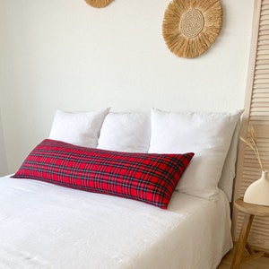 Plaid body pillow cover discount