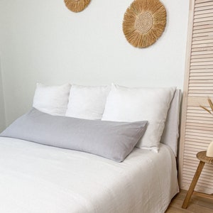 Linen Body Pillowcase in Light Grey, Body Pillow Cover, Pregnancy Pillowcase