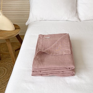Linen Summer Cover, Single Layer Linen Cover in Dusty Pink, Summer Bedding