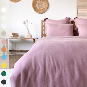 Linen Duvet Cover in Various Colors, Sustainable Linen Bedding, Queen, King, Super King, Full, Double
