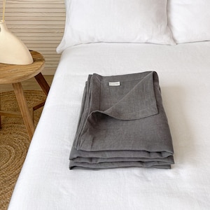 Linen Summer Cover in Dark Grey, Single Layer Cover, Sustainable Bedding
