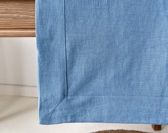 Blue Linen Tablecloth, Pure Linen Tablecloth, Eu Flax Tablecloth, Washed Linen Tablecloth, Spring Table Cover