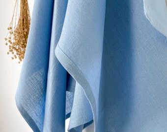 Linen Tea Towel in Light Blue, Washed Linen Kitchen Towel, Sustainable Dish Towel, Boho Kitchen Decor