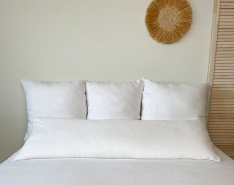 Linen Body Pillowcase in White, Body Pillow Cover, Pregnancy Pillowcase