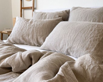 Linen Bedding, Natural Linen Bedding Set, Twin, Full, Queen, King, Cal King in Various Sizes