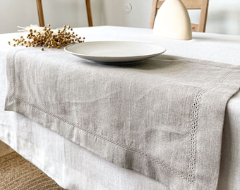 Tovagliette di lino con orlo naturale, set di tovagliette di farina d&#39;avena, tovagliette di stoffa beige, tovagliette di campagna, tovagliette rustiche, tovagliette da tavolo in lino