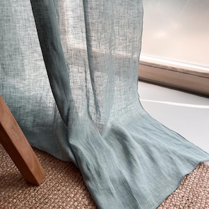 Custom Linen Curtain, Washed Linen Drapery for Living Room, Handmade Linen Curtain, Drapes - 1 pcs