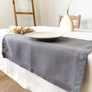 Set of 4 Hemstitched Edge Linen Placemats, Vintage Placemats, Natural Cloth Placemat, Rustic Placemats, Minimalist Placemats, Linen Table