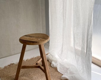 Cortina de lino aireada para sala de estar, cortinas de lino para dormitorio, tamaño personalizado, cortinas - 1 pieza