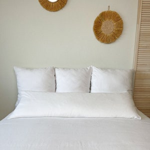 Linen Body Pillowcase in White, Body Pillow Cover, Pregnancy Pillowcase