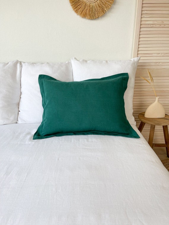 EUROPEAN FLAX-Certified Linen White Euro Pillow Shams Set of 2 + Reviews