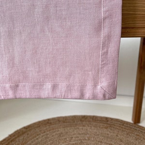 Light Pink Table Linen Runner, Nordic Table Runner, Summer Table Runner, Dusty Rose Table Runner image 5