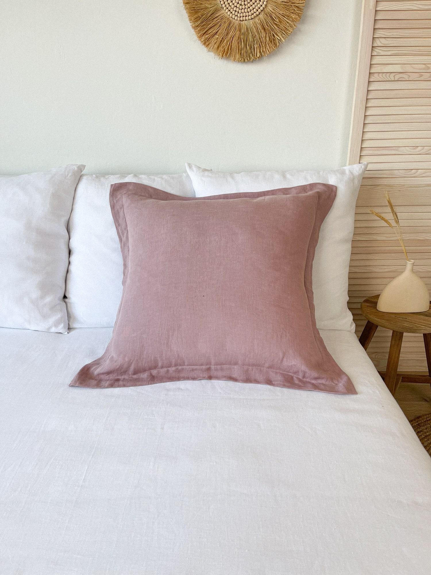 Dusty pink european pillowcase sale