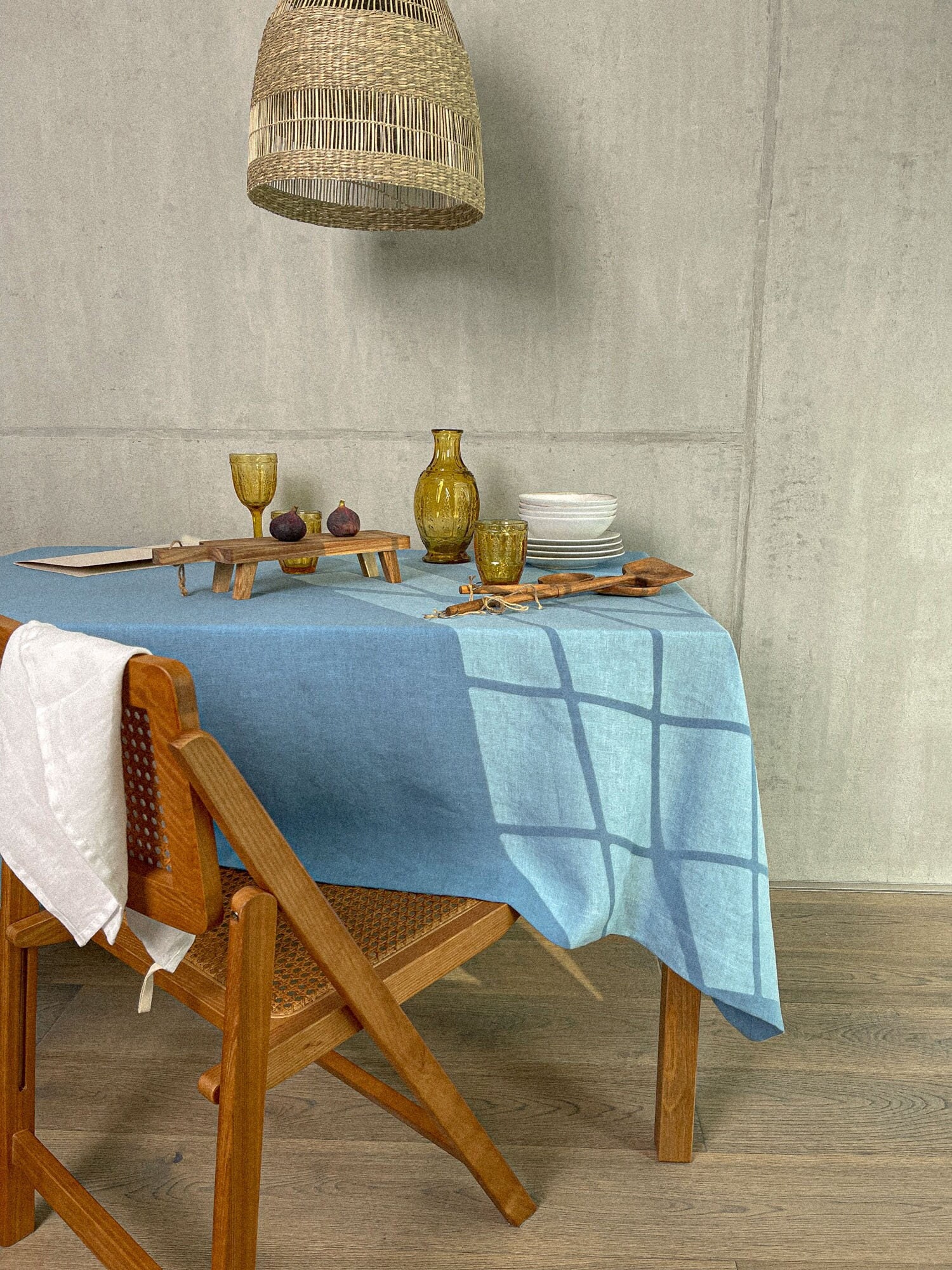 Blue Linen Tablecloth Pure Linen Tablecloth Eu Flax Etsy UK
