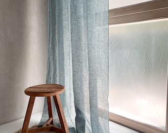 Cortina de lino aireada en varios colores y tamaños, tratamientos de lino ligeros
