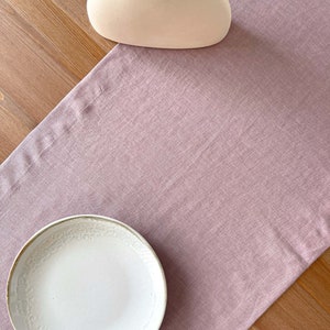 Light Pink Table Linen Runner, Nordic Table Runner, Summer Table Runner, Dusty Rose Table Runner image 2