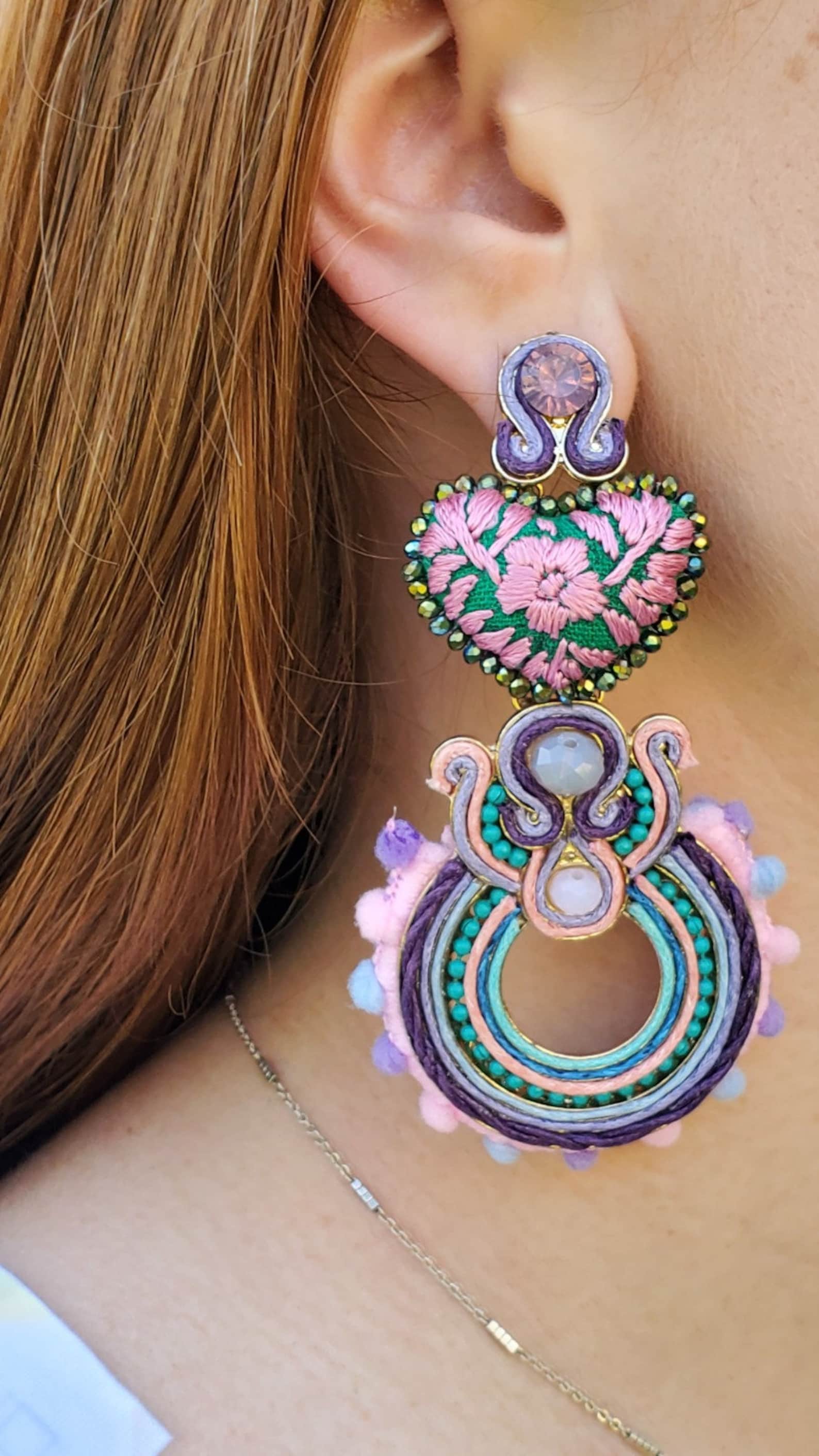 Handmade mexican earrings Etsy